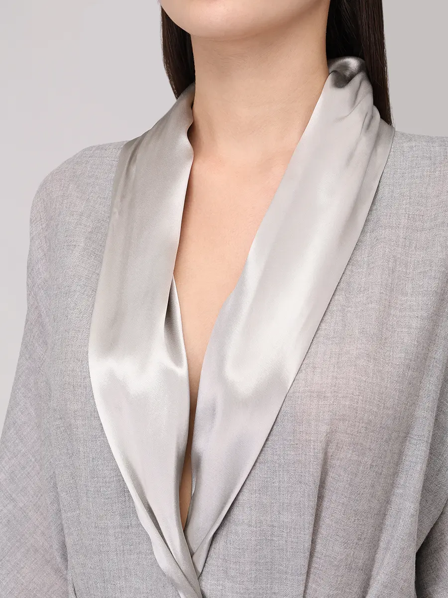 Платье шерстяное ALBERTA FERRETTI A041866371485 Светло Серый  Фото 5