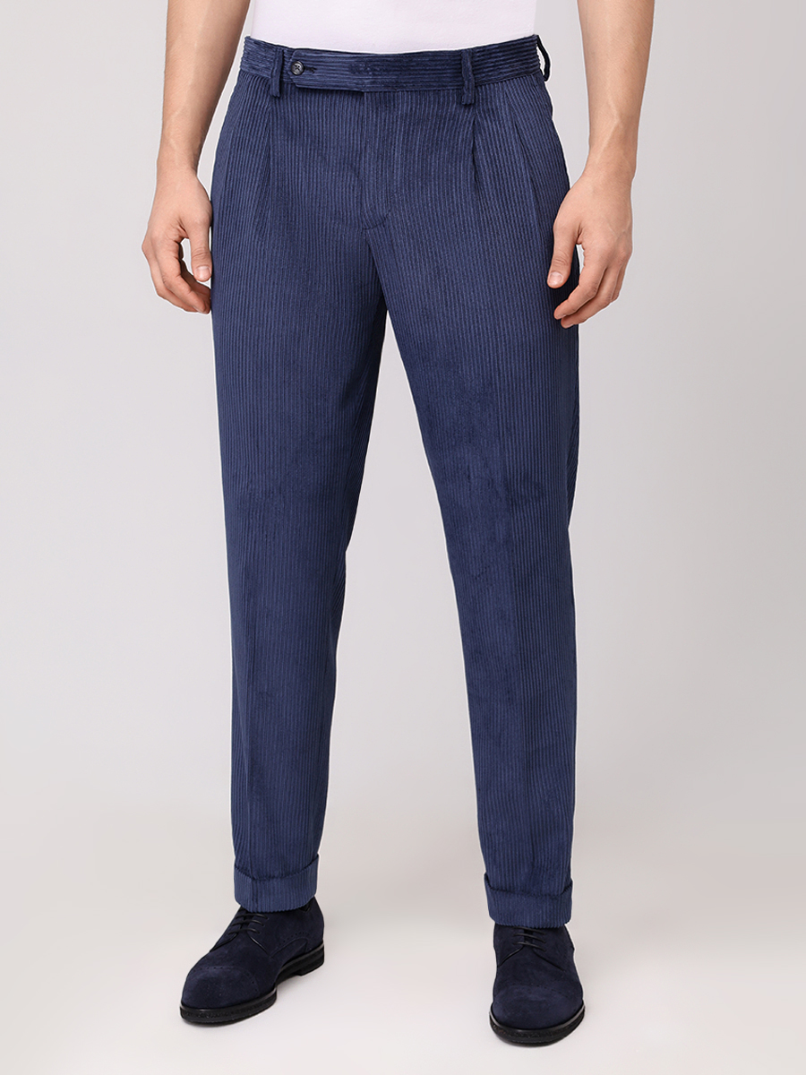 Брюки однотонные BARBA NAPOLI BU 3500/00008/51024/0089 Синий  Фото 4