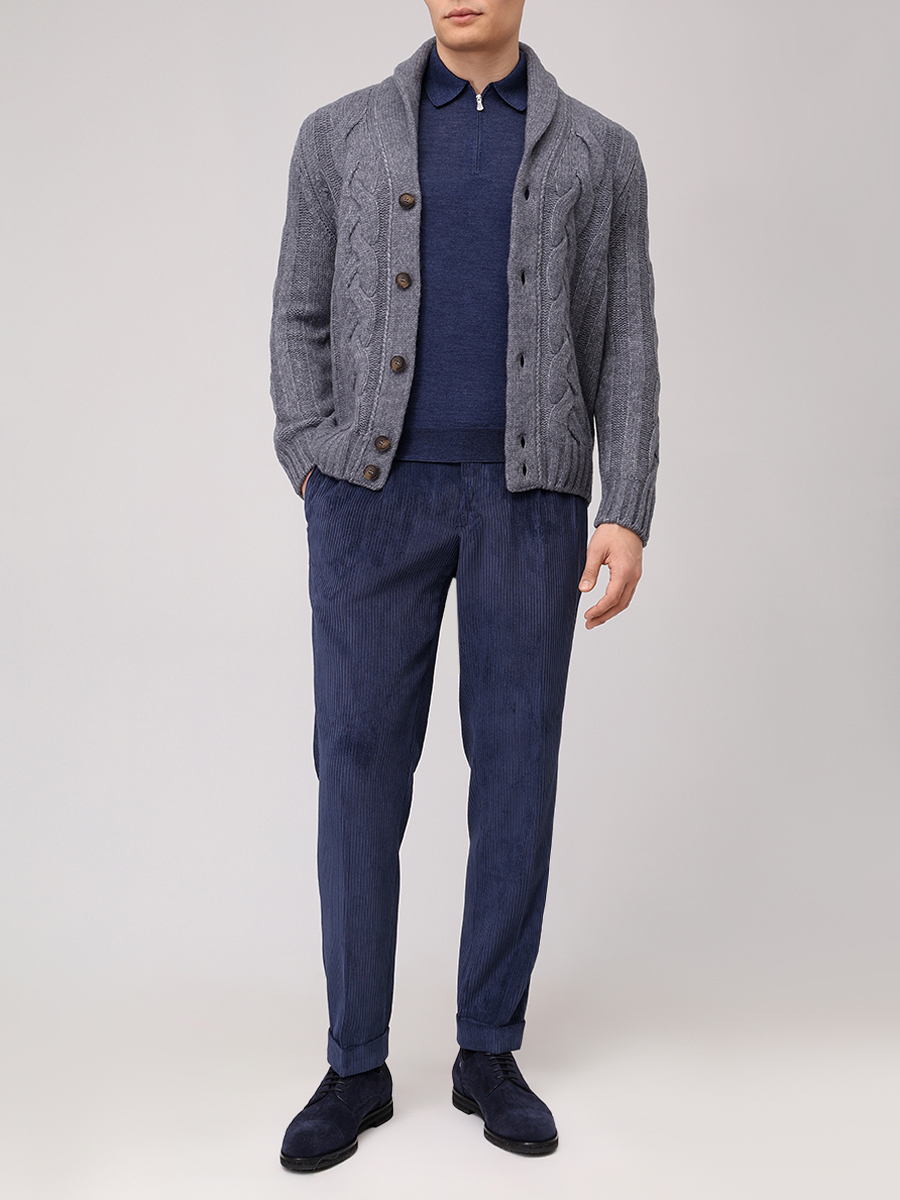 Брюки однотонные BARBA NAPOLI BU 3500/00008/51024/0089 Синий  Фото 2