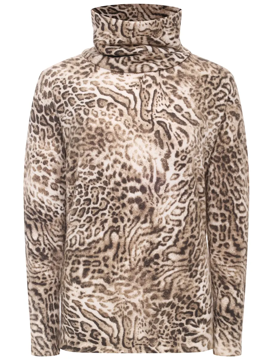 Джемпер с принтом ELENA MIRO M423Z049NMS1 Анималистичный принт 