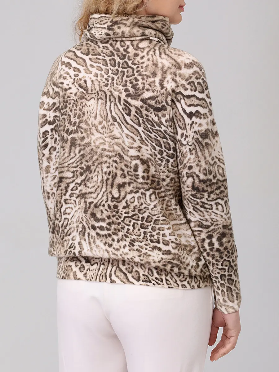 Джемпер с принтом ELENA MIRO M423Z049NMS1 Анималистичный принт  Фото 3