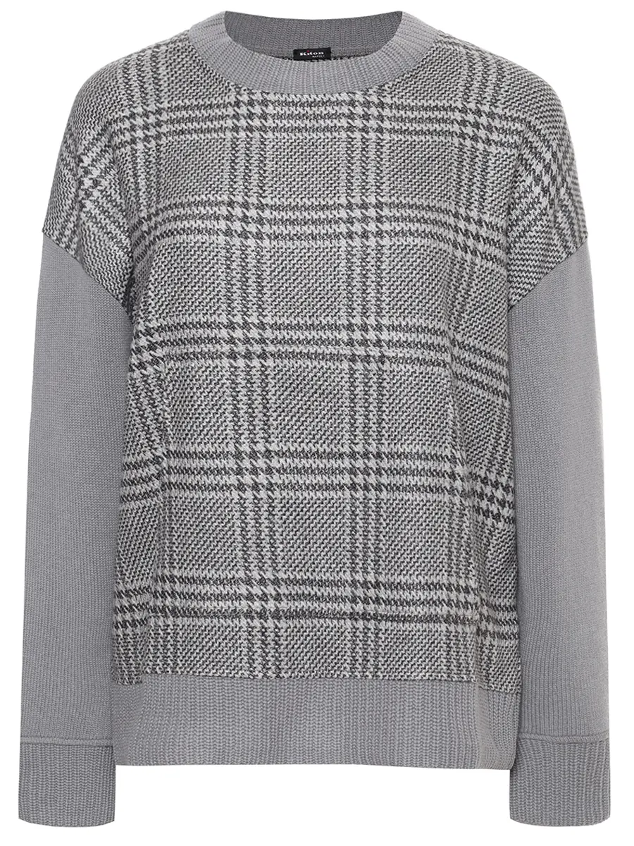 Толстовка из кашемира и шелка KITON D6075973444001 Серый 