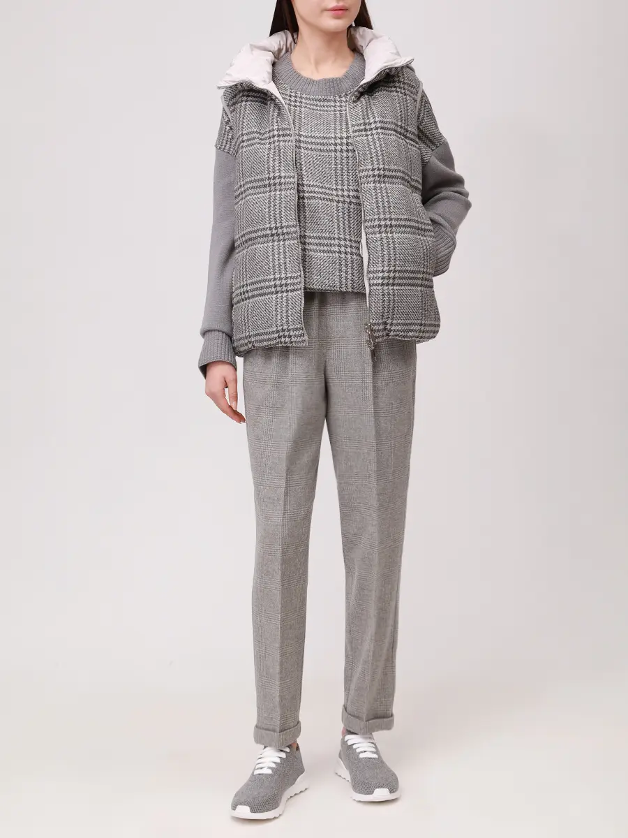 Толстовка из кашемира и шелка KITON D6075973444001 Серый  Фото 2