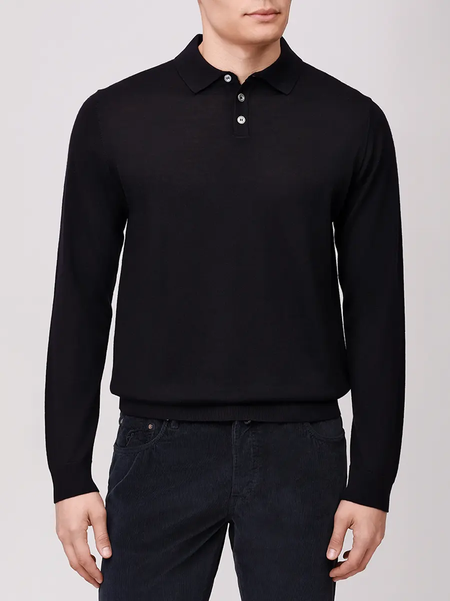 Поло шерстяное DANIELE FIESOLI 0026/23 BLU Темно- Синий  Фото 4