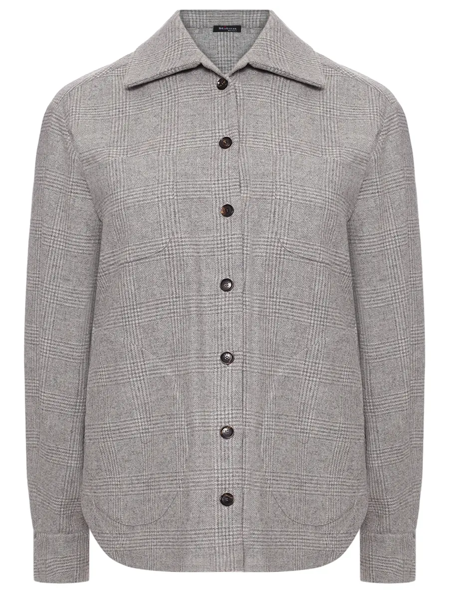 Рубашка шерстяная KITON D50429K0550G03007 Серый 