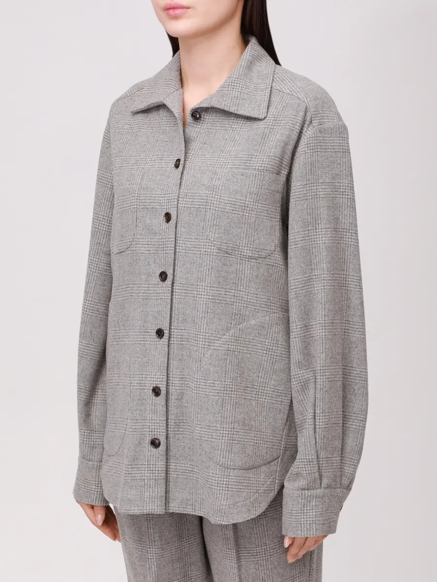 Рубашка шерстяная KITON D50429K0550G03007 Серый  Фото 4