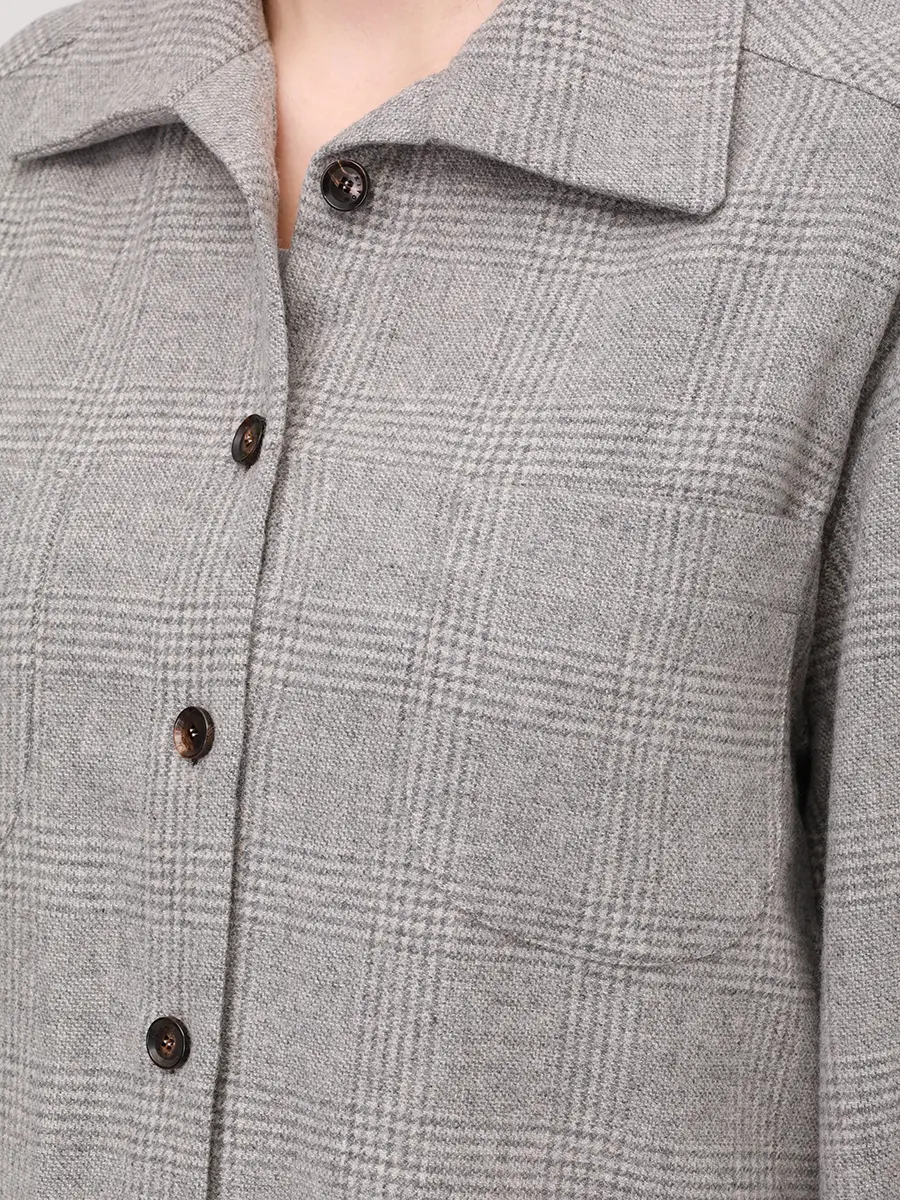 Рубашка шерстяная KITON D50429K0550G03007 Серый  Фото 5