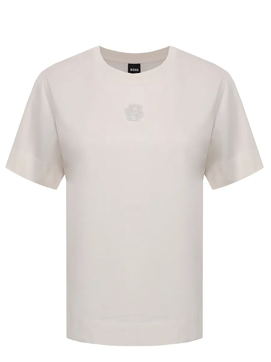 

Футболка хлопковая, Кремовый, 50551443/118