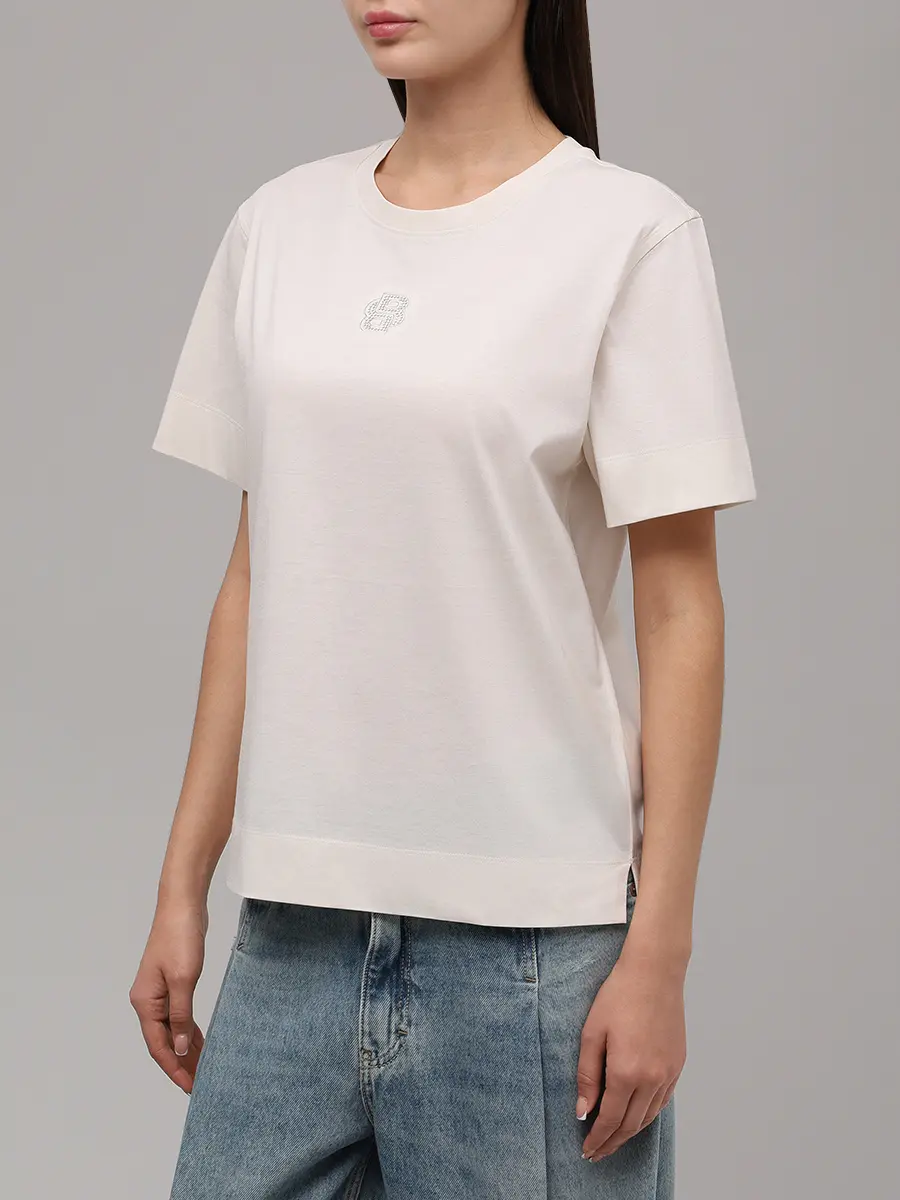 Футболка хлопковая BOSS 50551443/118 Кремовый  Фото 4