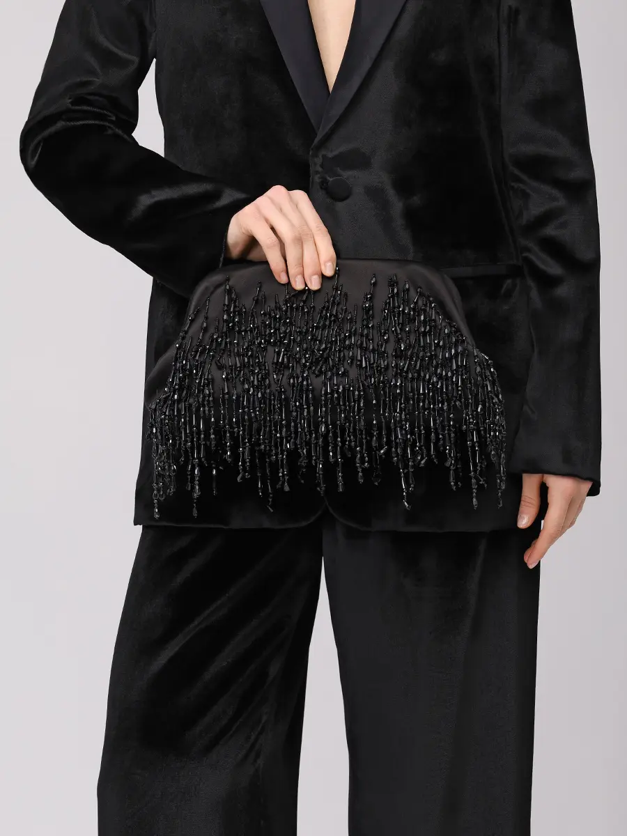 Сумка атласная ALBERTA FERRETTI A311166760555 Черный  Фото 2