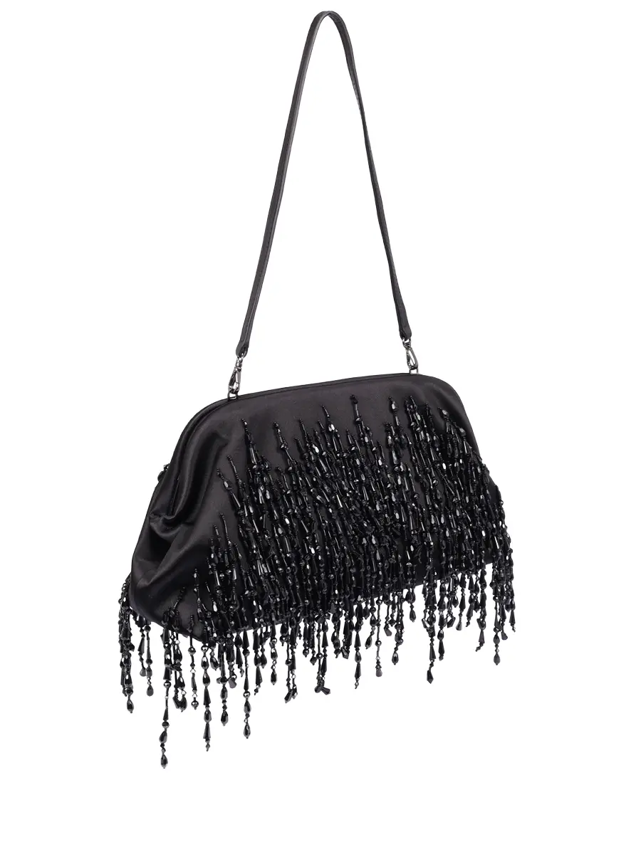 Сумка атласная ALBERTA FERRETTI A311166760555 Черный  Фото 3