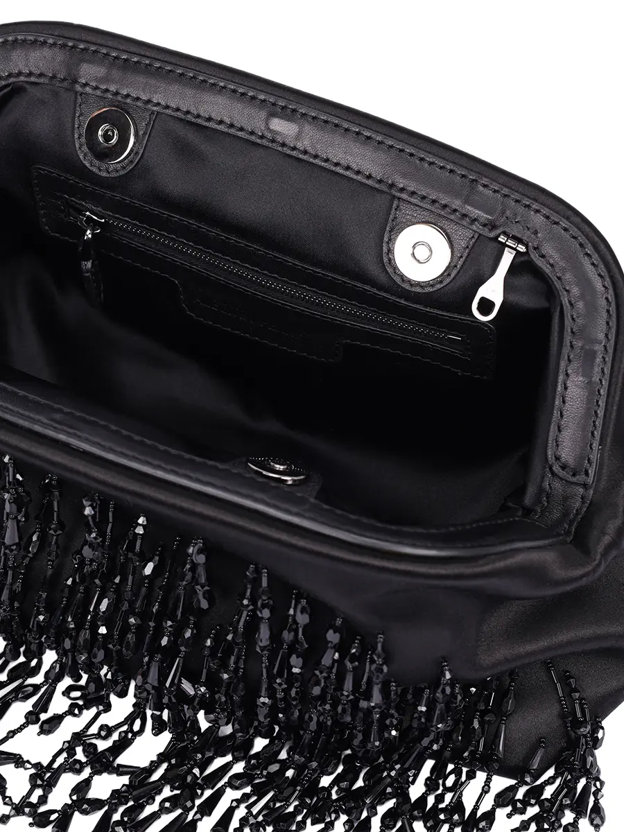 Сумка атласная ALBERTA FERRETTI A311166760555 Черный  Фото 4