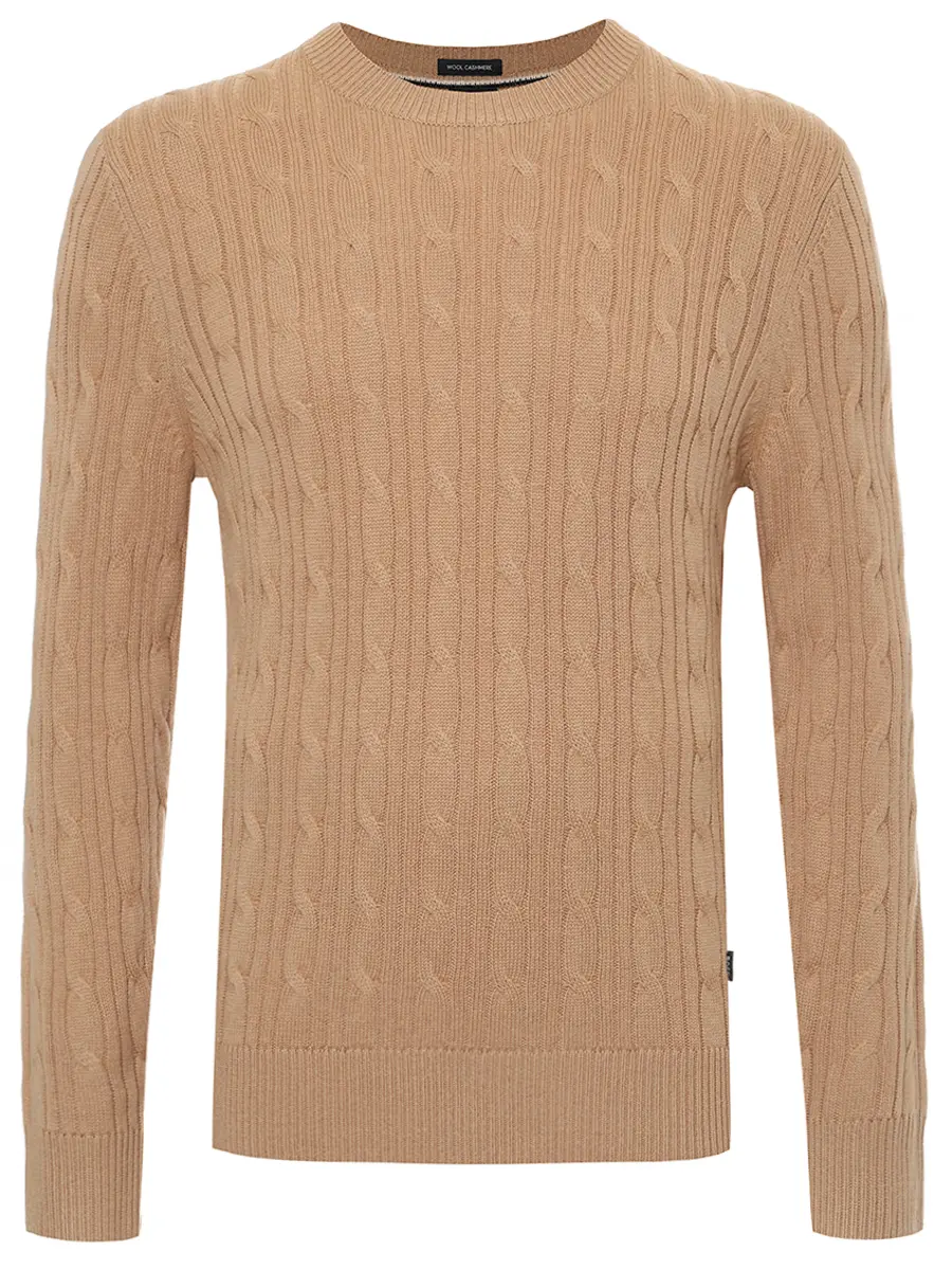 Джемпер шерстяной BOSS 50549975/260 Бежевый 