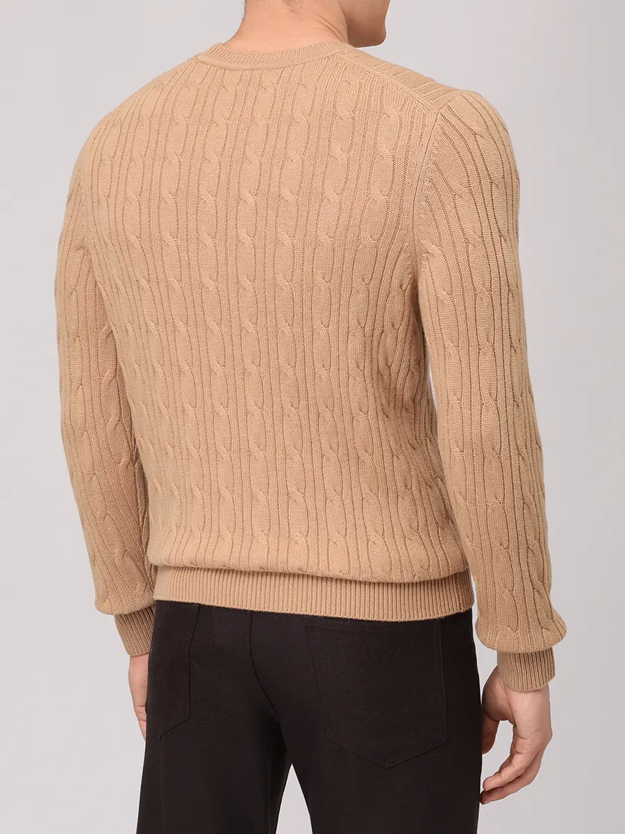 Джемпер шерстяной BOSS 50549975/260 Бежевый  Фото 3