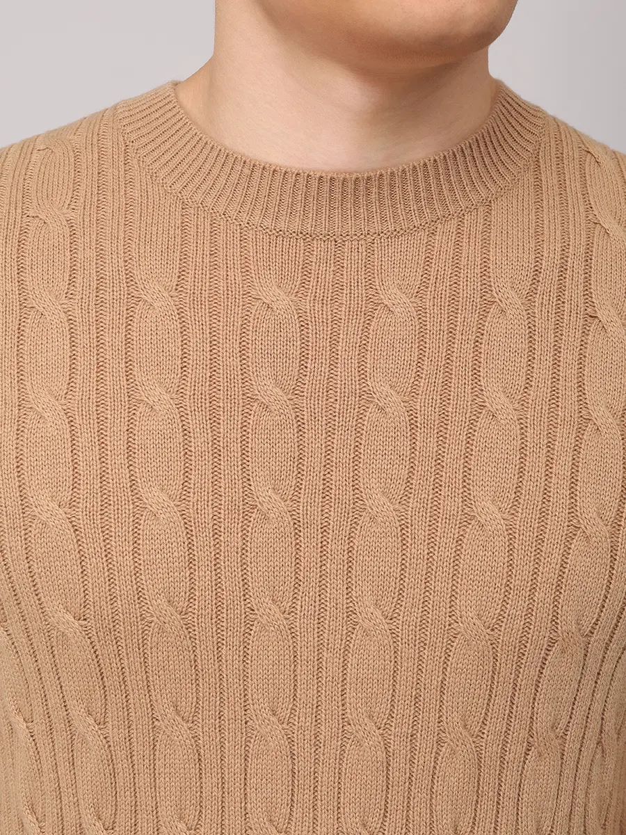 Джемпер шерстяной BOSS 50549975/260 Бежевый  Фото 5