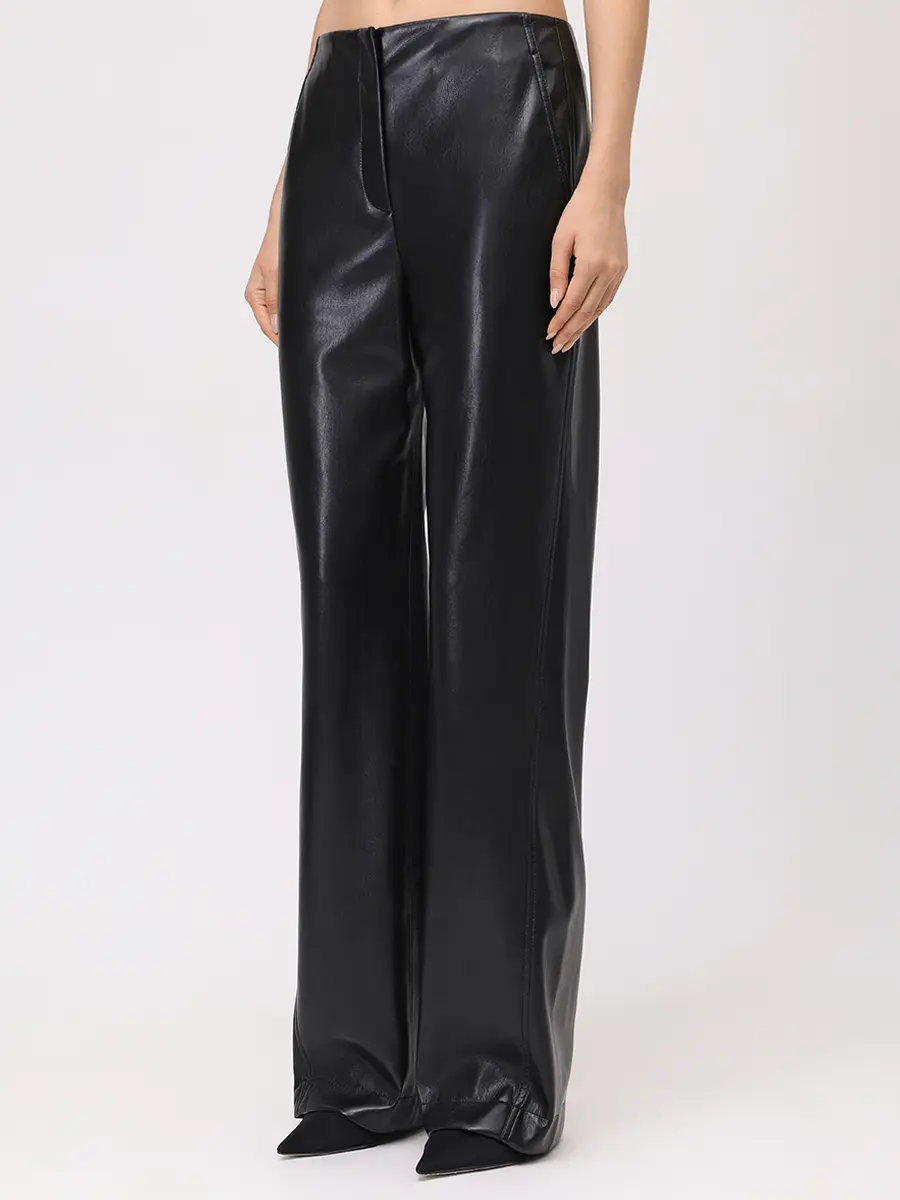 Брюки из экокожи BOSS 50549241/001 Черный  Фото 4