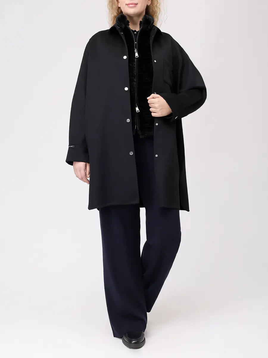 Жилет шерстяной с мехом норки MANZONI 24 Manzoni к Черный  Фото 2