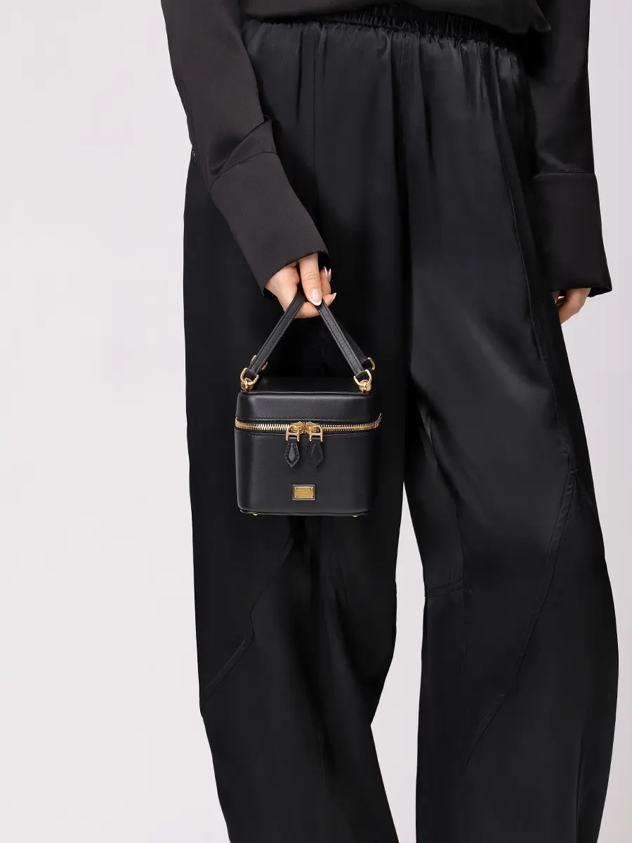 Сумка кожаная Sicily Cube Vanity Bag DOLCE & GABBANA BB7715 5B7321 80999 Черный  Фото 2