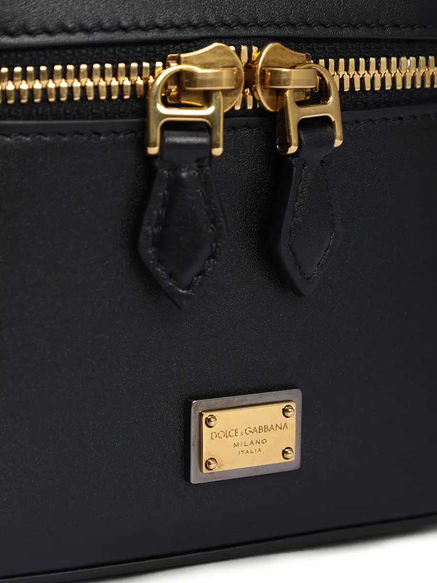 Сумка кожаная Sicily Cube Vanity Bag DOLCE & GABBANA BB7715 5B7321 80999 Черный  Фото 5