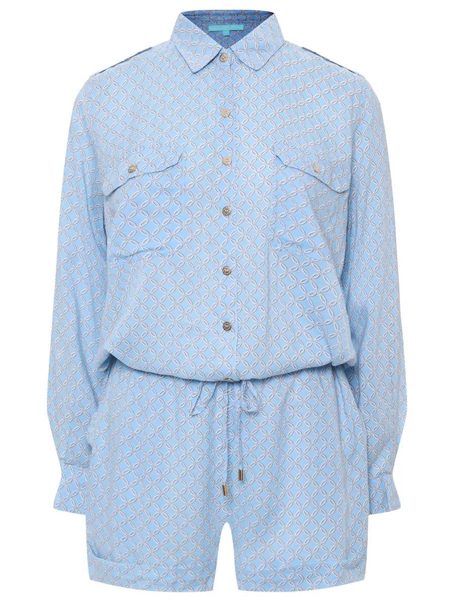 Комбинезон из вискозы MELISSA ODABASH Chloe Голубой 