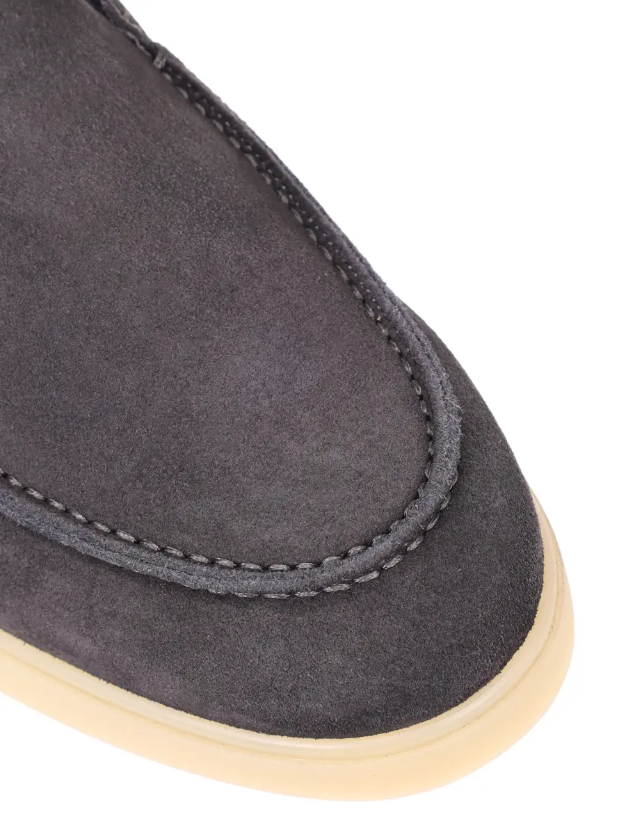 

Ботинки замшевые на байке, Серый, 12048 01 Тёмно -