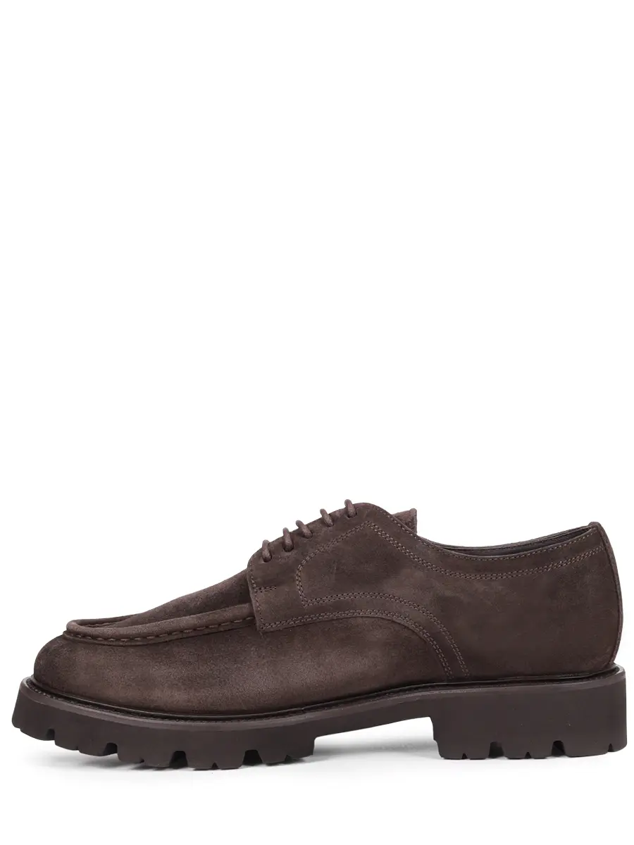 

Дерби замшевые на байке, Коричневый, 12028 01 Тёмно -