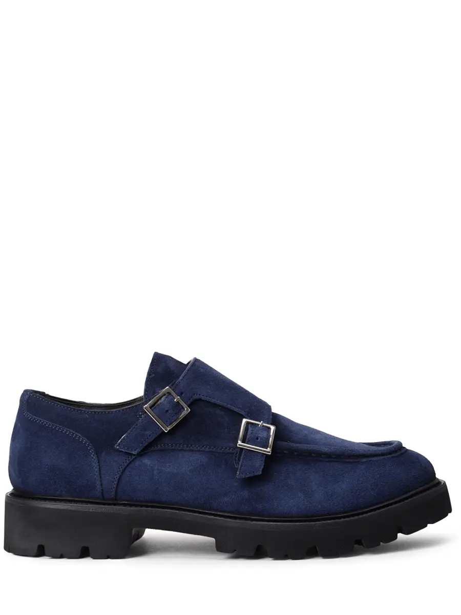 

Монки замшевые на байке, Синий, 12023 01 Тёмно -