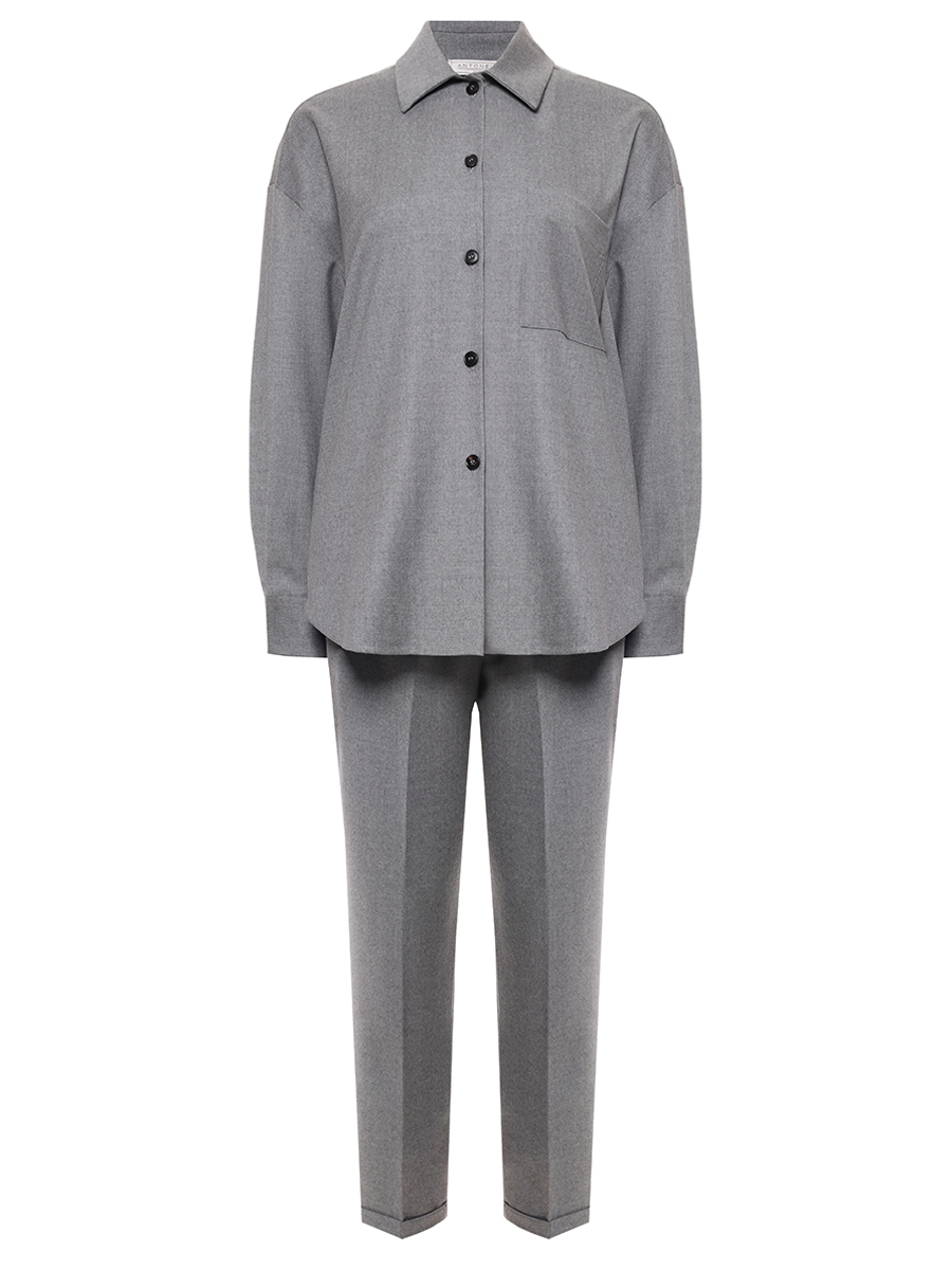 

Костюм из шерсти и вискозы, Серый, P1211-875B-902/B8557P-875B-902