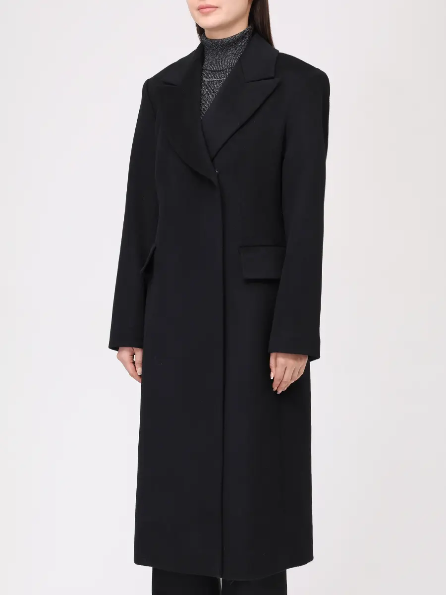 Пальто шерстяное VASSA&CO V251297S-1945C99 (170) Черный  Фото 4