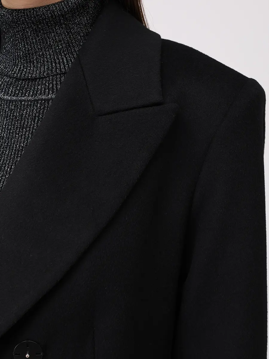 Пальто шерстяное VASSA&CO V251297S-1945C99 (170) Черный  Фото 5
