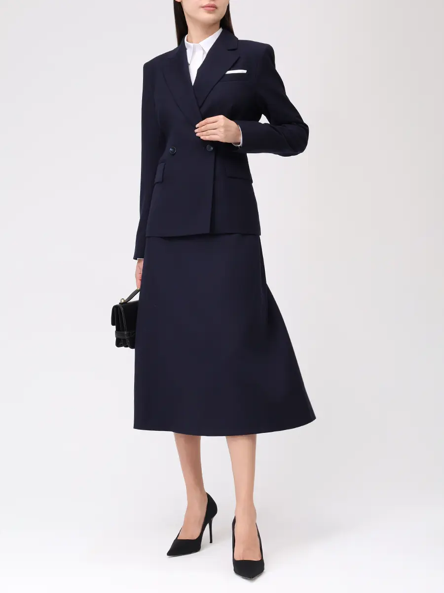 Юбка шерстяная VASSA&CO V257297-2110C67 (170) Темный Синий  Фото 2