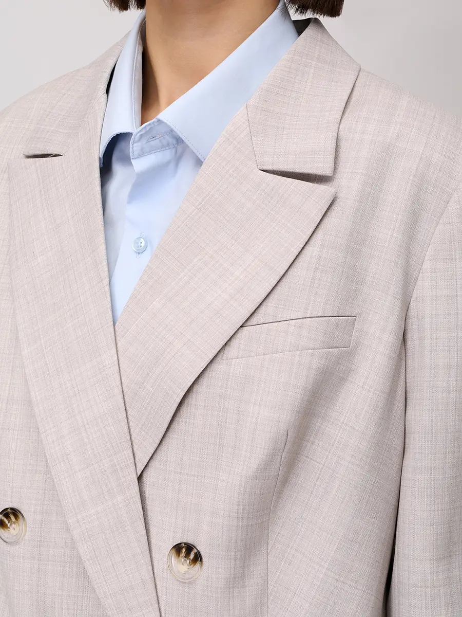 Жакет из шерсти и вискозы ROSEVILLE 6 SS254289M/GRY Серый  Фото 5