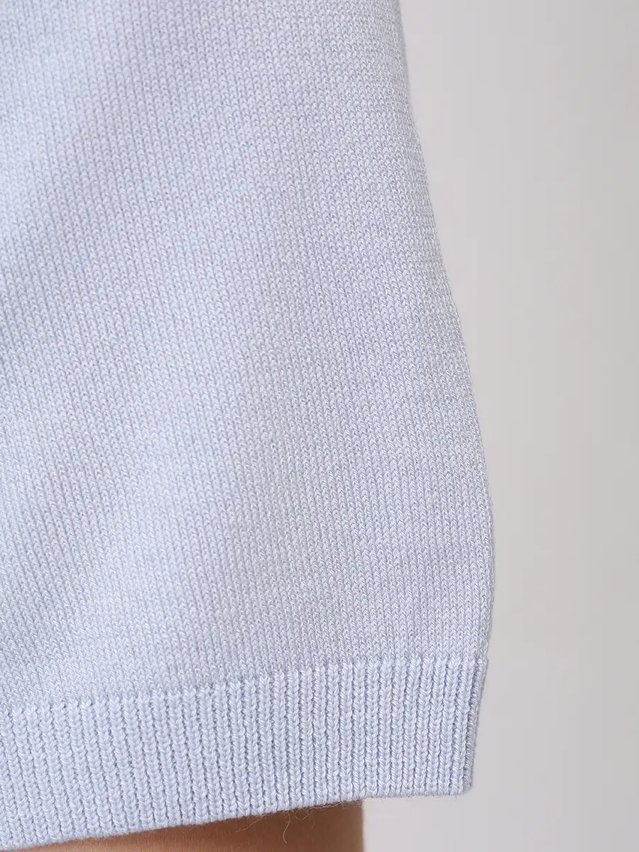 Поло из тенселя ROSEVILLE SS259010M/BLU Голубой  Фото 6