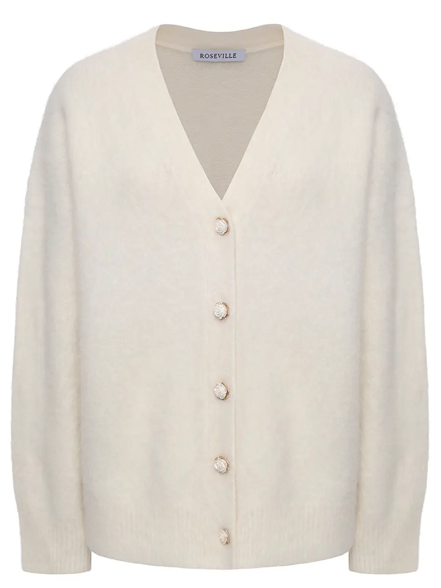 Кардиган шерстяной ROSEVILLE AW259005M/MLK Белый 