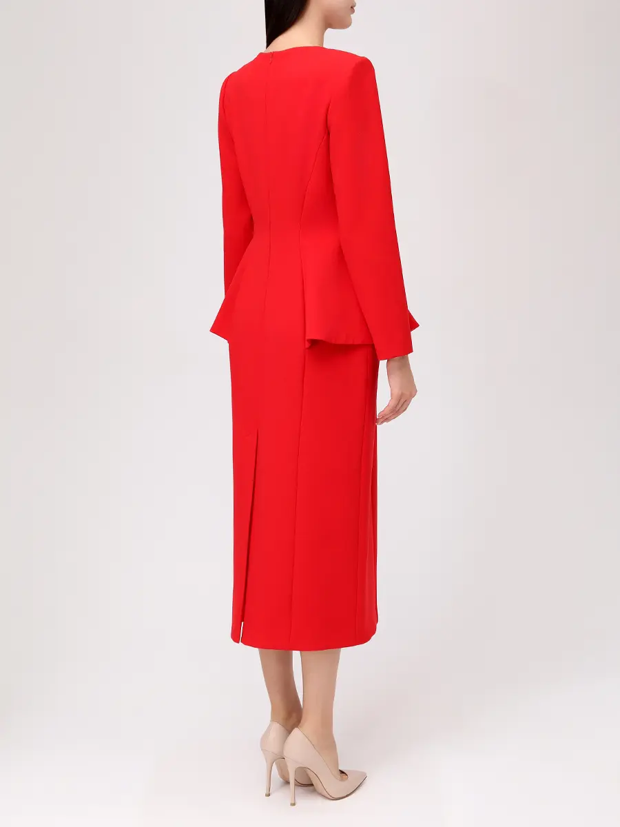 Платье из хлопка и вискозы ROSEVILLE NY253606M/RED Красный  Фото 3