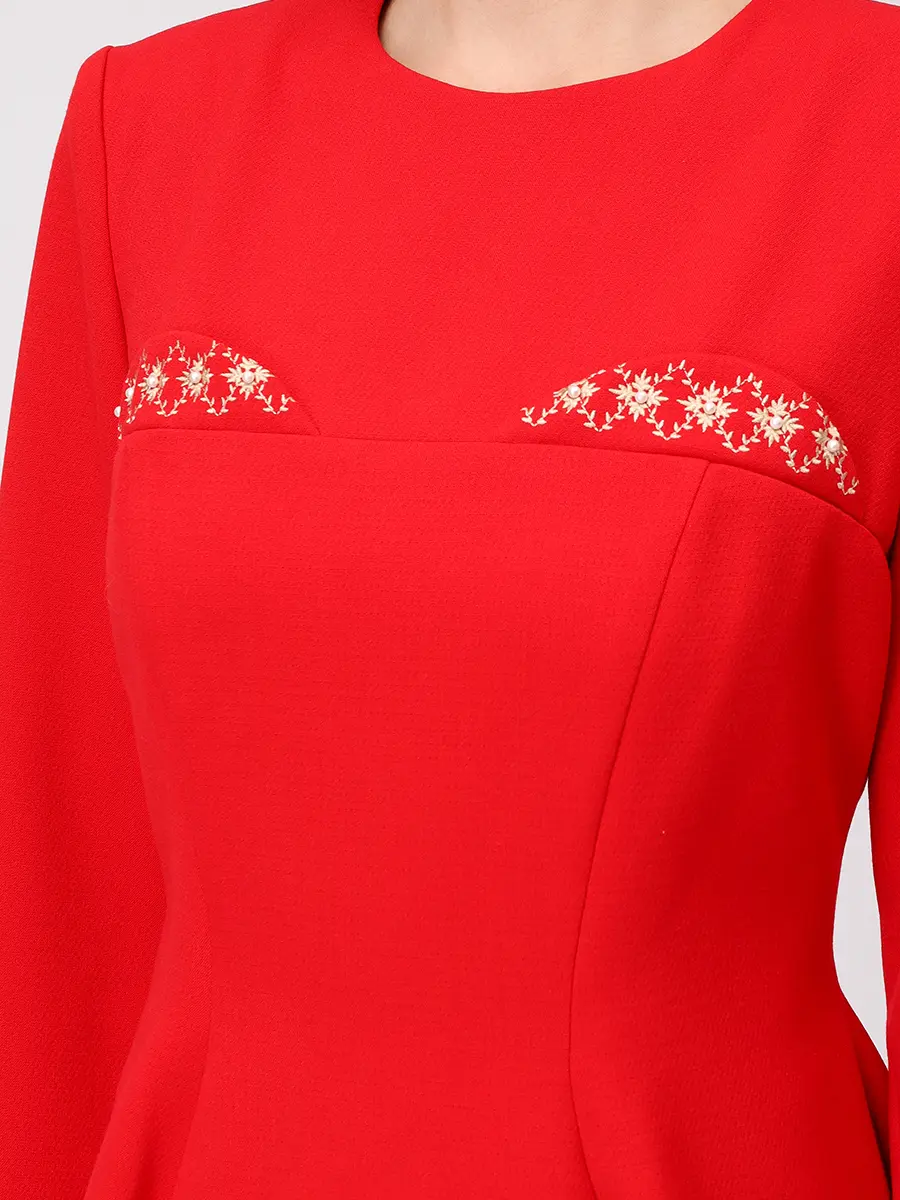 Платье из хлопка и вискозы ROSEVILLE NY253606M/RED Красный  Фото 5