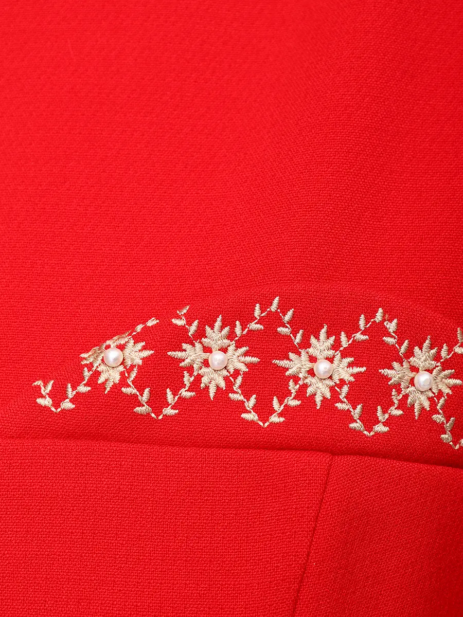 Платье из хлопка и вискозы ROSEVILLE NY253606M/RED Красный  Фото 6