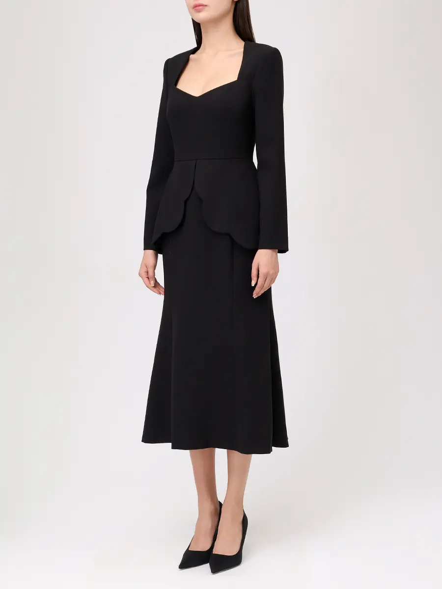 Платье из хлопка и вискозы ROSEVILLE AW253621M/BLK Черный  Фото 4