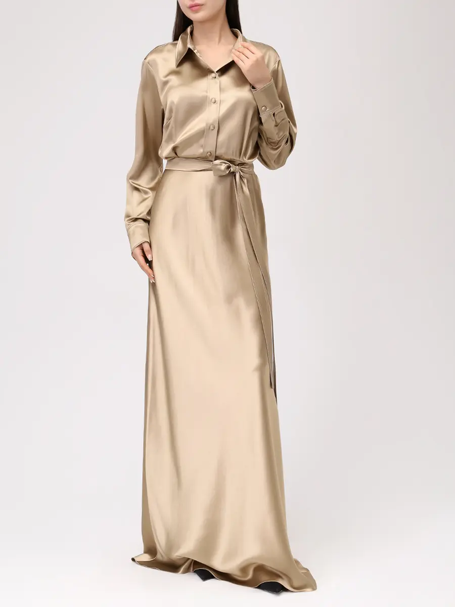 Платье шелковое SASHAVERSE D275/CH/1110.139/W Бежевый  Фото 2