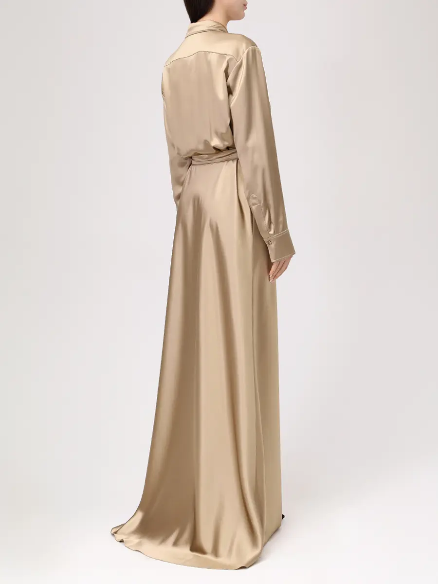 Платье шелковое SASHAVERSE D275/CH/1110.139/W Бежевый  Фото 3
