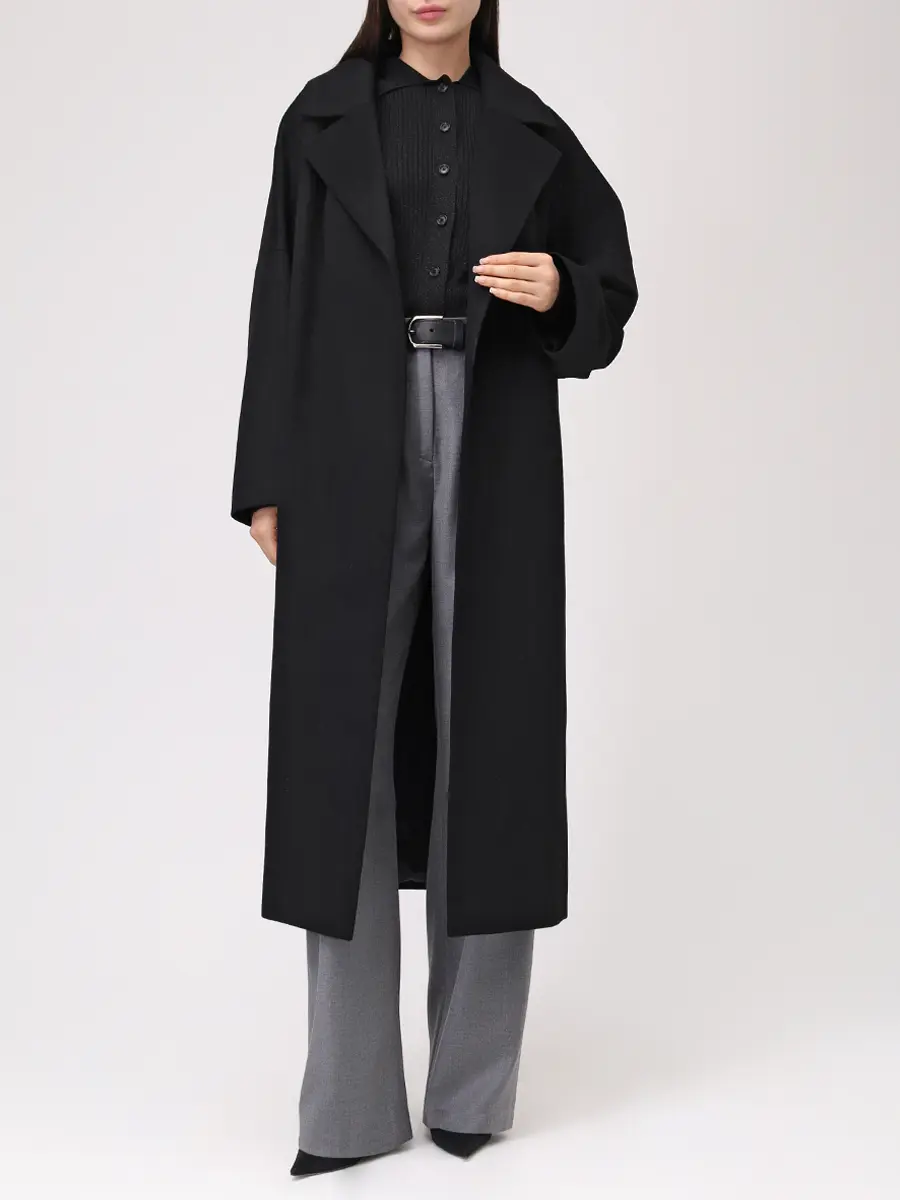 Пальто шерстяное ELISABETTA 75-63 0091/100 Черный  Фото 2