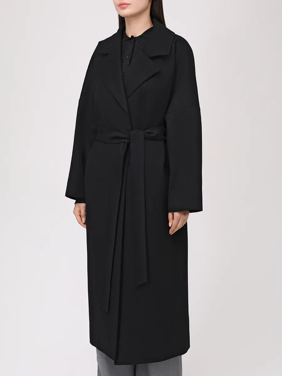 Пальто шерстяное ELISABETTA 75-63 0091/100 Черный  Фото 4