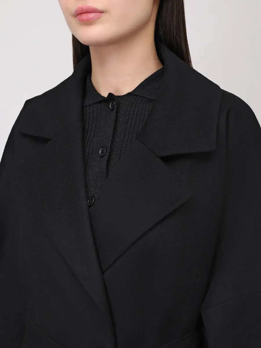 Пальто шерстяное ELISABETTA 75-63 0091/100 Черный  Фото 5