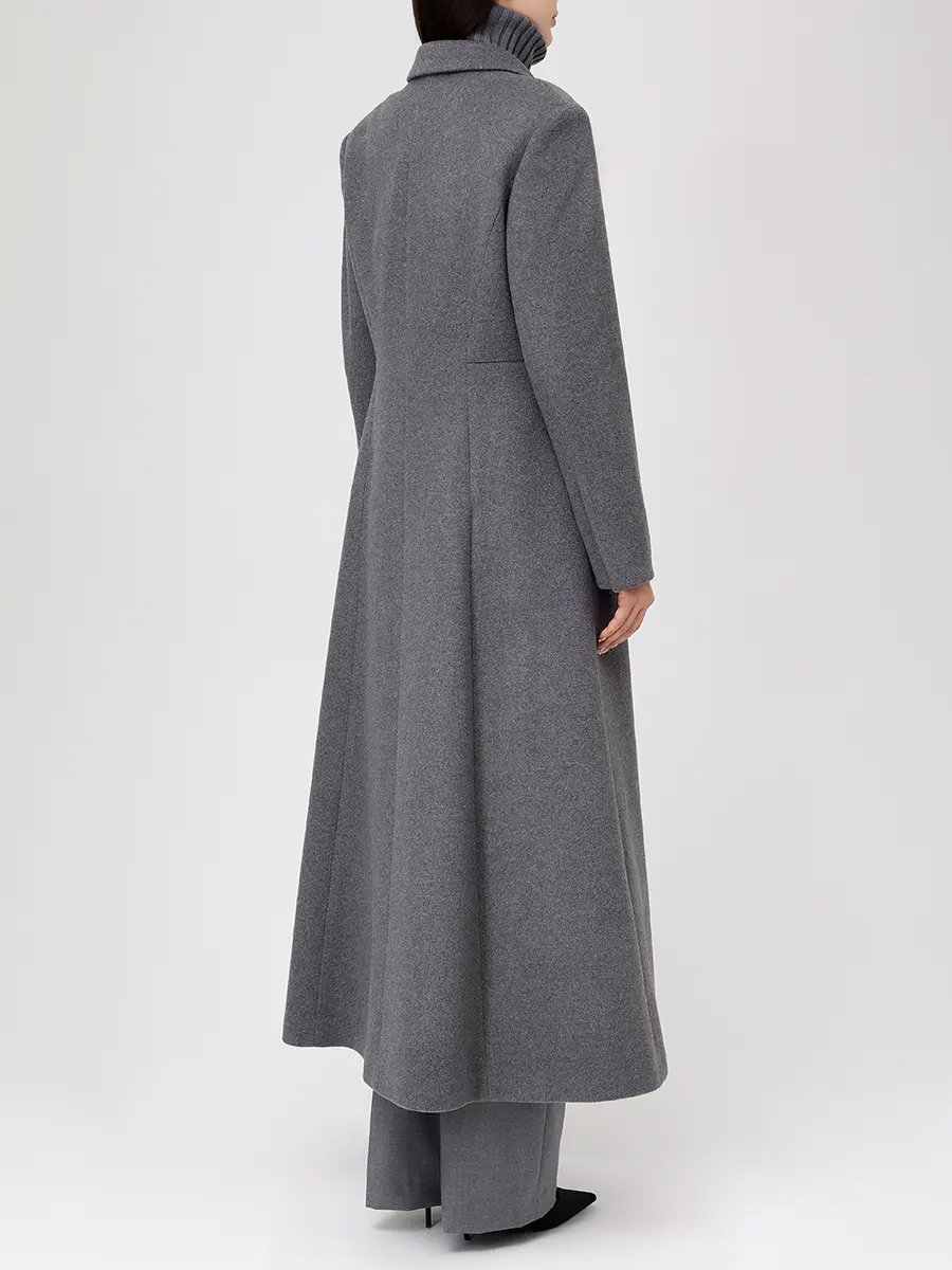 Пальто из кашемира и шерсти ELISABETTA 74-66 321/10-46 Серый  Фото 3