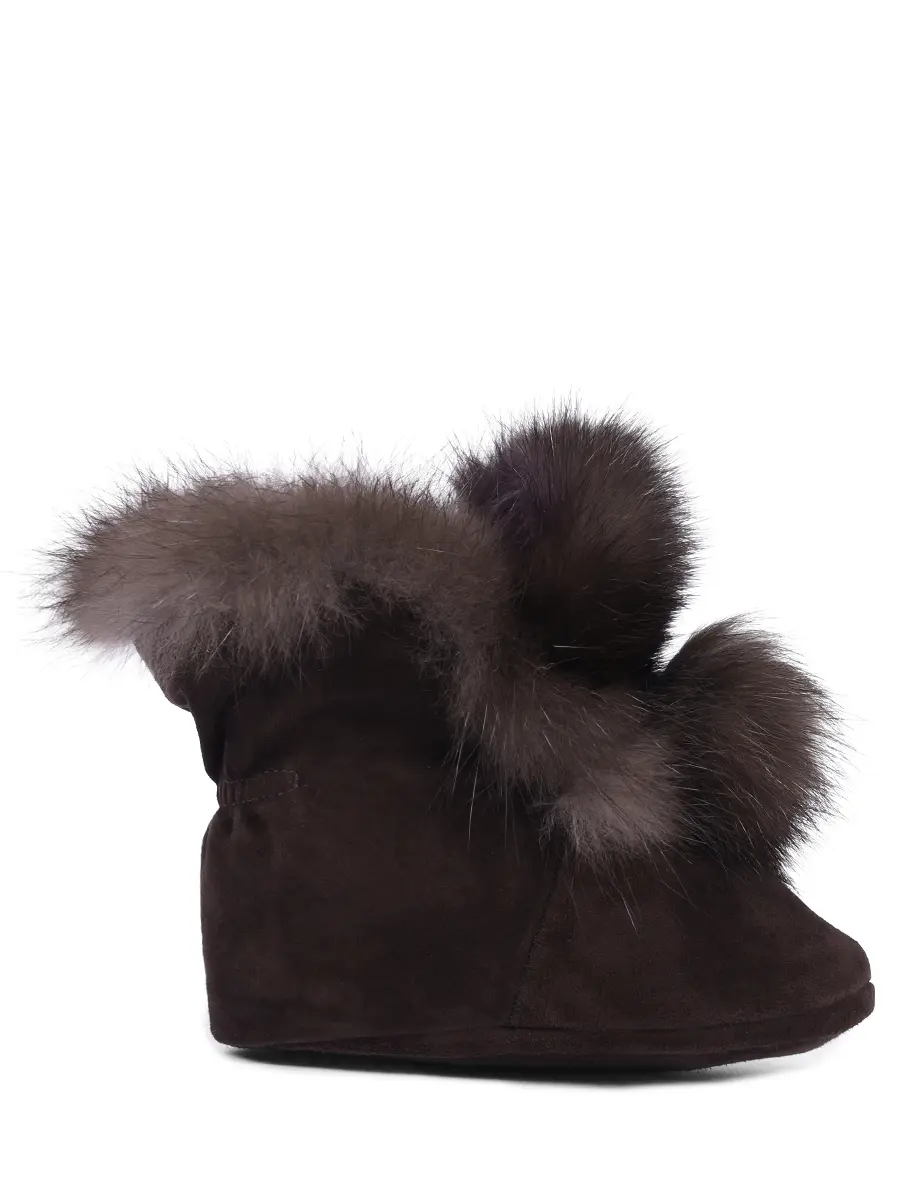 

Пинетки с мехом соболя, Коричневый, BS-003P