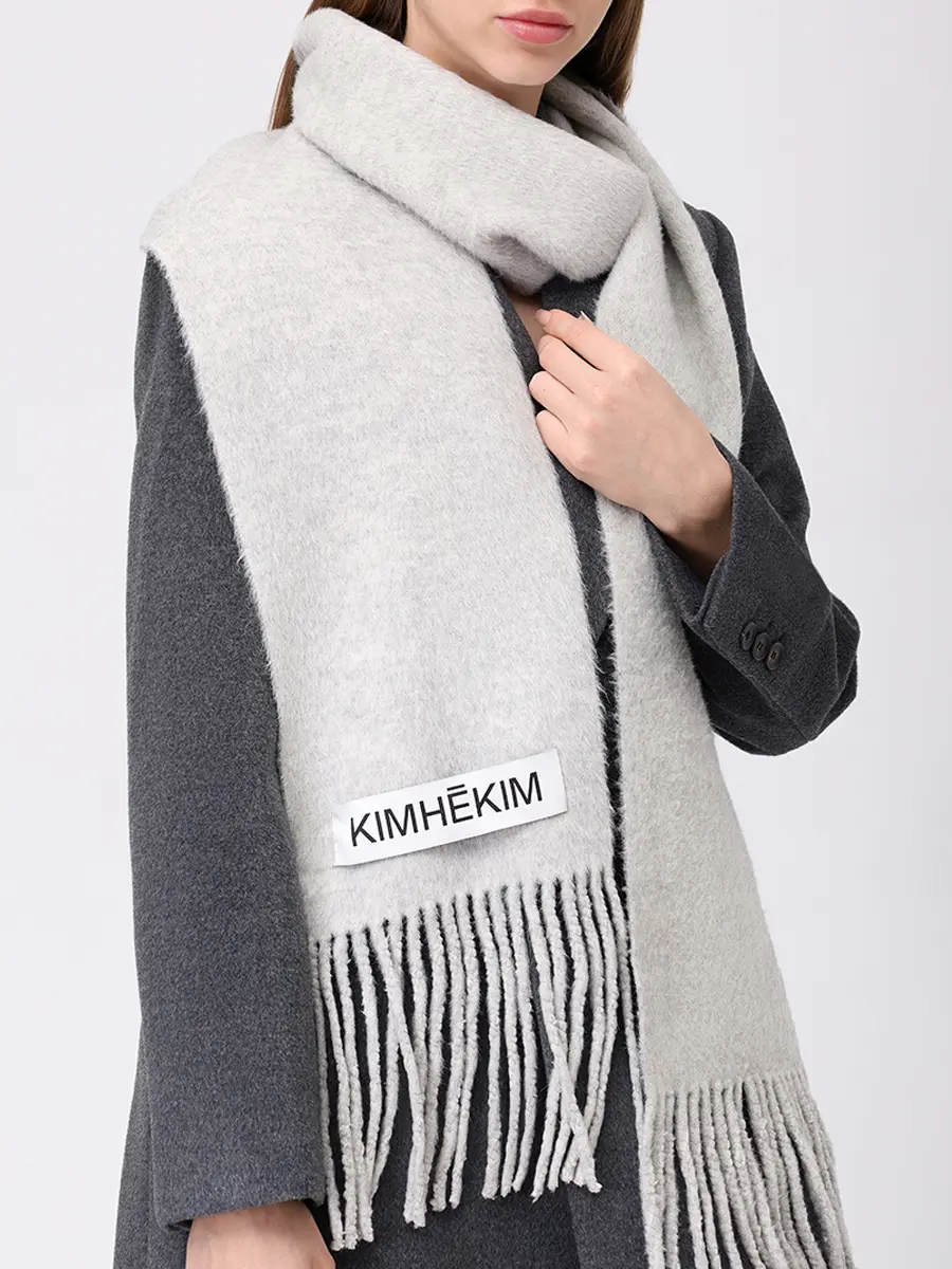 Шарф шерстяной KIMHEKIM KHK-SF033-GY Серый  Фото 2