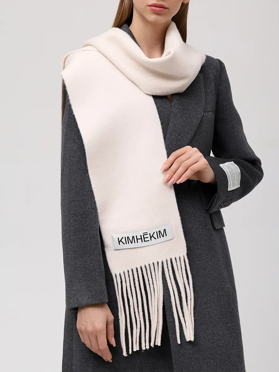 Шарф шерстяной KIMHEKIM KHK-SF032-IV Кремовый  Фото 2