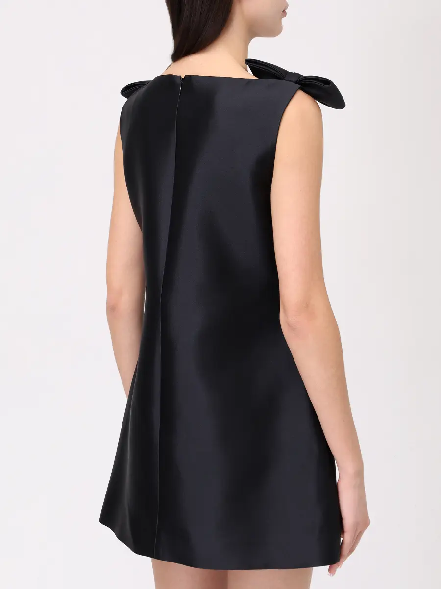 Платье из шелка и шерсти KIMHEKIM KHK-DS022-BK Черный  Фото 3