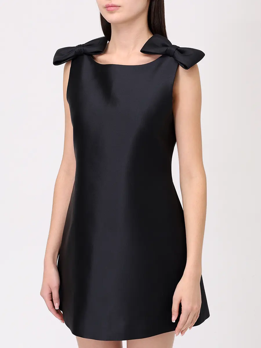 Платье из шелка и шерсти KIMHEKIM KHK-DS022-BK Черный  Фото 4