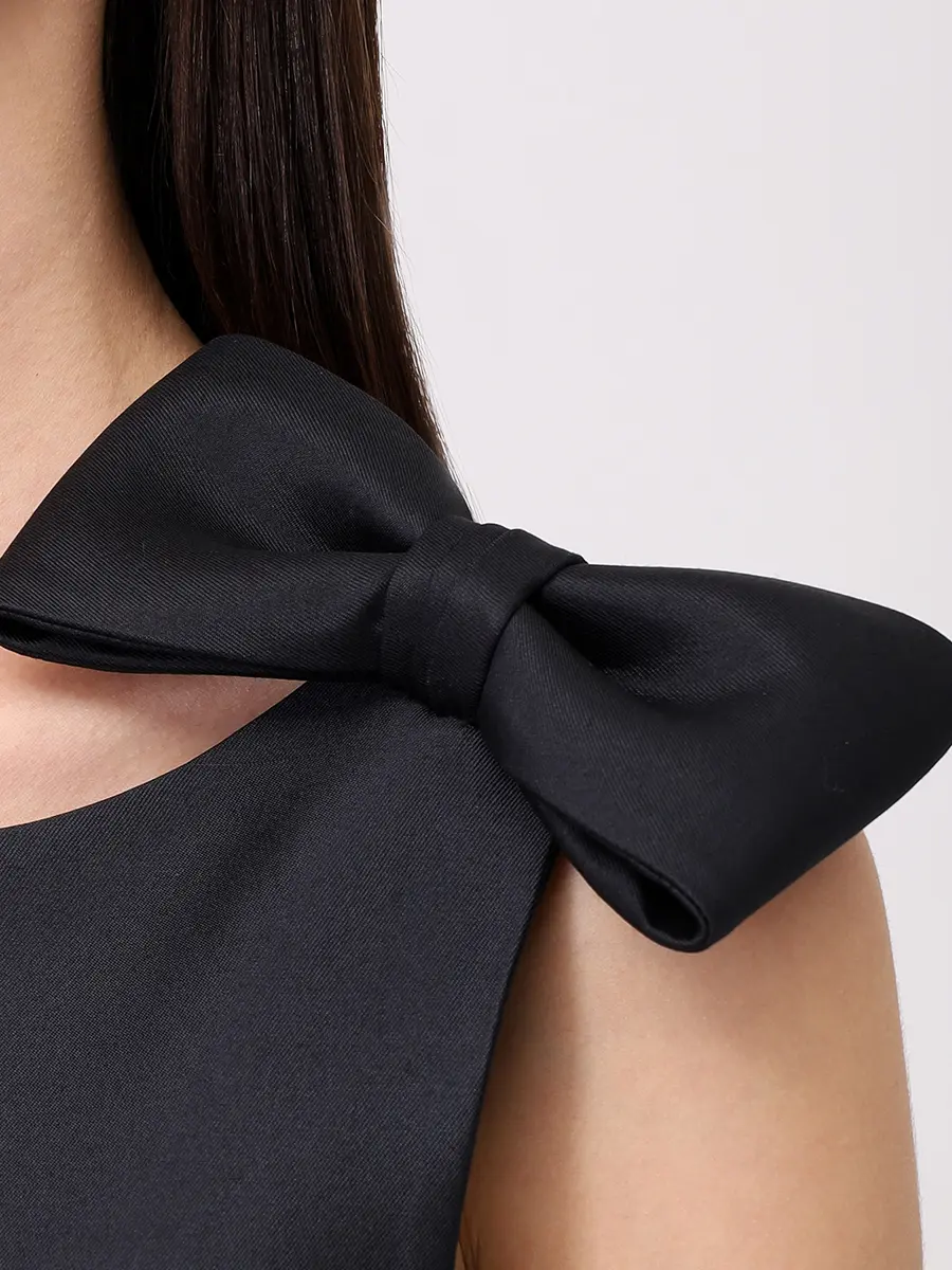 Платье из шелка и шерсти KIMHEKIM KHK-DS022-BK Черный  Фото 5